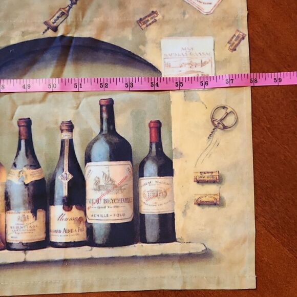 Set of 2 Wine & Cork Kitchen Dining Room Window Valance Curtains- 15" X 58" Each - Picture 6 of 8